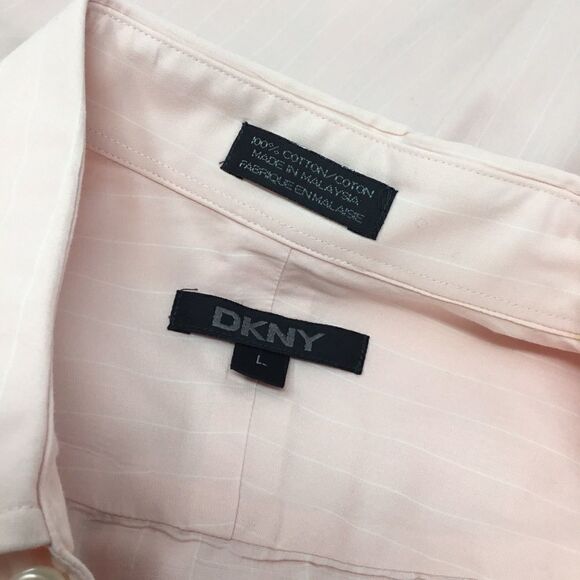 DKNY Cotton Slim Fit Striped Button Down (H9) - Picture 5 of 6